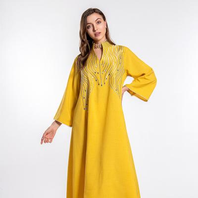 China Simple Hot Selling O-Neck Plus Size Kaftan Hijab Styles Dress Muslims for sale