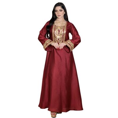 China 2022 High Quality Simple 100% Polyester Maxi Standard Women Muslim Dress for sale