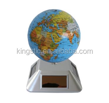 China PVC Plastic 10.6cm Solar Spinning Globe for sale