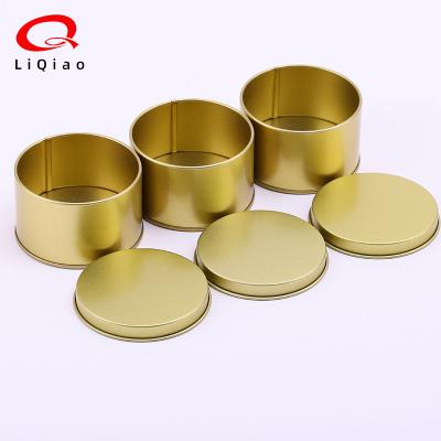 China Recyclable Metal Tin Cans Round Tin Containers Empty Tin Cans With Flat Surface For Kitchen Office for sale