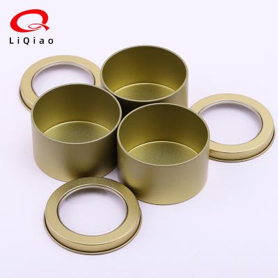 China Recycled Materials Tin Cans With Lids Around Metal Tins For Cosmetic Candles Lip Balm for sale