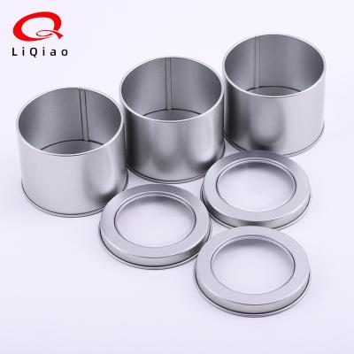 China Recycled Materials Round Tinplate Mini Sealed Tea Storage Tins DIY Scented Candle Candy Jar Storage Boxes for sale