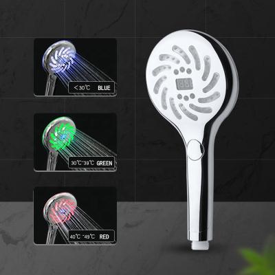 China Handless Diverter LED Shower LED Lights High Pressure Water Saving Showerhead 3 Color Changing for sale