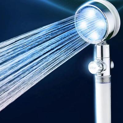 China With diverter luxury LED filtered showerhead LED rain light water hand shower head with led light for bathroom for sale