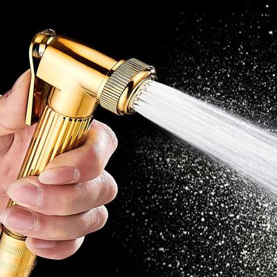 China Modern brass chrome plated muslim hand held bidet sprayer for toilet black matte gold shattaf for sale