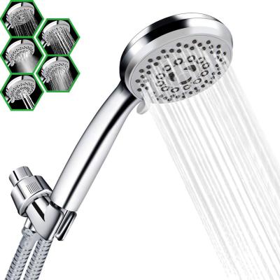 China Without Switch Mode Massage Top ABS Handheld 5 Settings Curved Adjustable Rainfall Shower Head for sale