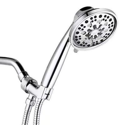 China No Hand Pulsating Modern 7 Settings 11cm Wide Massage Diverter Large Chrome ABS Plastic Rain Shower Head for sale