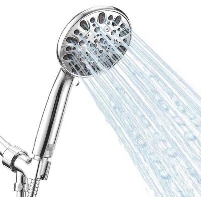 China Needle Free 12cm Tall 7 Functions Luxury Pulsating Massage Shower Hand Shower Head Mirable High Flow Handshower for sale