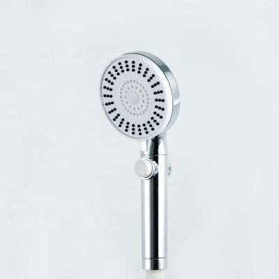 China Needleless ABS Full Chrome Plastic 100mm Hand Shower Head With 3 Spray Setting Shower Spray for sale