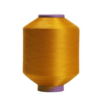 China SCY Eco-friendly Batch Color Coated Yarn 2075 Custom Yarn Covered Spandex 3075 4075 Regular Golden Yellow Knitting Yarn for sale