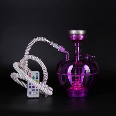 China Wholesale Best Selling Cheap Mini Acrylic Shisha Hookah Portable Apple Type Cups With LED 3 for sale