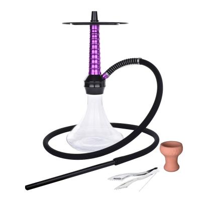 China High quality stainless steel+aluminum hookah with aluminum stem stainless steel hookah with glass bottle for sale