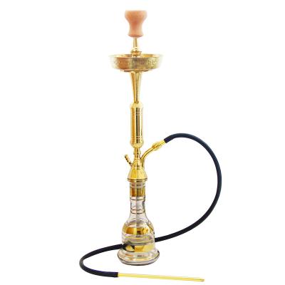 China Hot-selling good quality zinc alloy gold Egyptian shisha +glass hookah for relaxation for sale