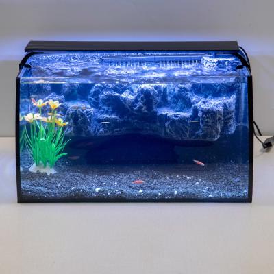 China Colored Led Light Farming  Curved  Aquarium Fish Tank for sale