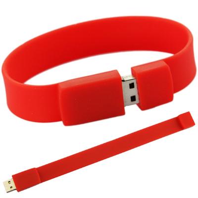 China Cheap Customized Silicone Wristband Logo Promotional Gift Wrist Band Silicone Wristband Style 2.0 U Disk Drive USB Flash Flash for sale