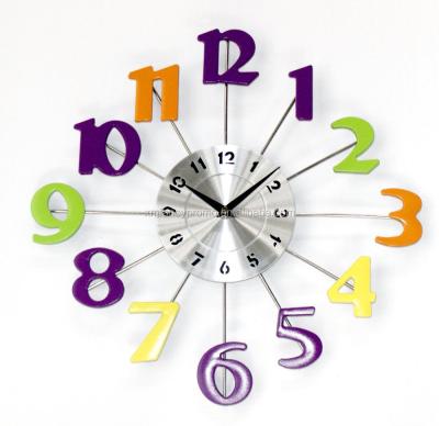 China Color American Home Modern Design Style Decorative Wall Clock With Large Numbers for sale