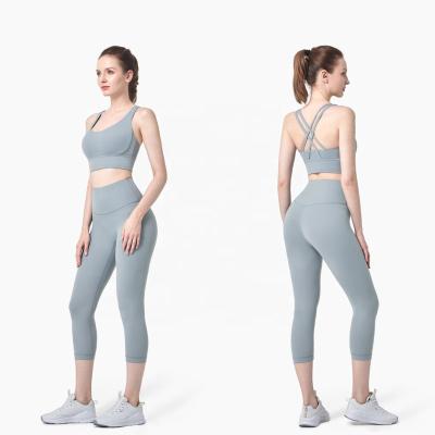 China Wholesale Womens Gym Wear Breathable Fitness Live Fit High Waist Multicolor 2 Piece Pants Set Sports Wear Yoga Set for sale