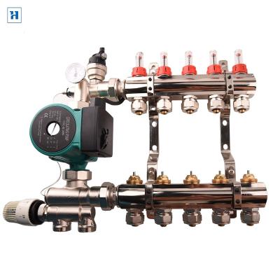 China Modern Floor Heating Manifold Pump Mixing Valve Unit With Pump for sale