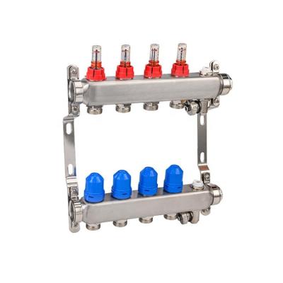 China Modern manifold stainless steel underfloor heating manifold with flow meter for sale