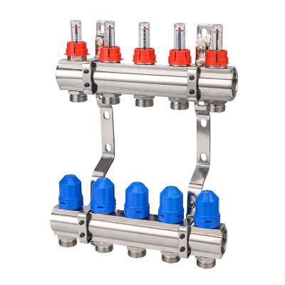 China 2-5 Ways Modern Underfloor Heating Brass Manifold For Underfloor System for sale