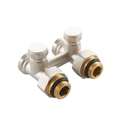 China Heating Modern Brass Nut Radiator Thermostatic Mixing Valve, Double-hole Valve Mixing Valve for sale