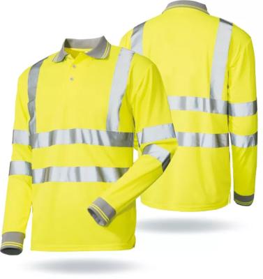 China Polo Strength Water Proof Vis Safety Construction Shirts Hi Top Reflective Apparel Cheap Safety Reflective T-shirt for sale