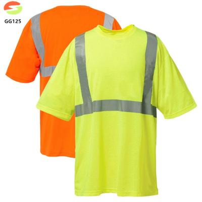 China WATER PROOF HI STRENGTH SAFETY WORK SHIRTS HIGH VISIBILITY YELLOW REFLECTIVE T-SHIRT for sale