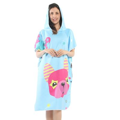 China Sustainable Eco Friendly Customized Printing Microfiber Surf Poncho Towel for sale