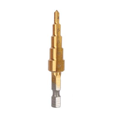 China Factory Wholesale Custom Step Down Taper Wood Drilling Titanium Stepped Drill Bit For Metal And Wood for sale