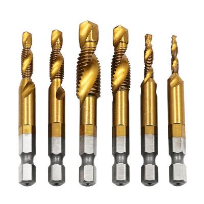 China Metal Drilling 135 Degree Slotting Point Hss M3 M8 6Pcs Combination Drill and Tap Set for Deburring for sale