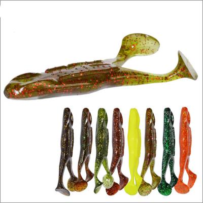 China Vivid Fish Action Frog 15gram 110mm Lure 2pcs/bag Soft Worm Plastic Material Swimming Bait Hotselling Rubber Soft Lure for sale