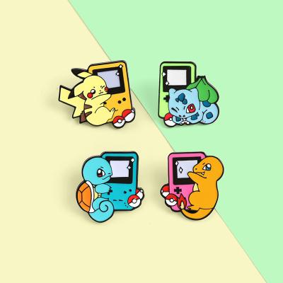 China Hot Selling Cute Metal Pokemon Pikachu Enamel Pin Custom Badges Cartoon Japan for sale