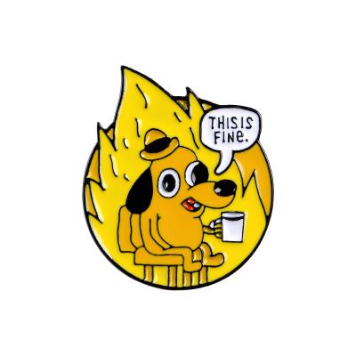 China Europe It's Fine Enamel Pins Cartoon Dog Custom Enamel Pin For Gift for sale