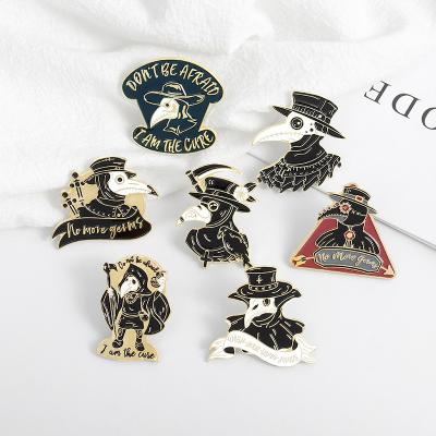 China Europe Factory Wholesale Fashion Hard Enamel New Design Plague Doctor Enamel Pin Lapel Pins for sale