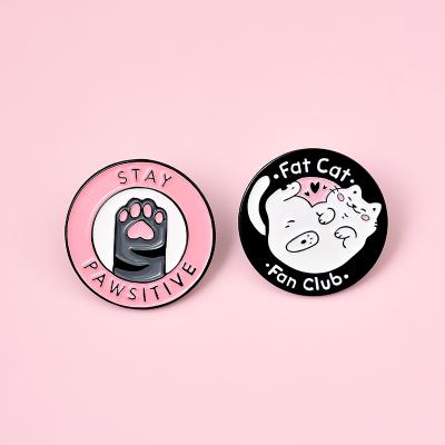 China Europe Club Cat Enamel Pin Planet Moon Cafe Paw Badge Custom Lapel Pin For Jeans for sale