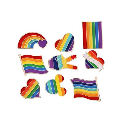 China Wholesale Soft Badge LGBT Pride Enamel Lapel Gay Lesbian Rainbow Europe Enamel Pin for sale