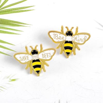 China Wholesale Europe High Quality Save Bees Pin Honey Animal Badge Queen Bee Badge Cartoon Soft Enamel Lapel Pin for sale