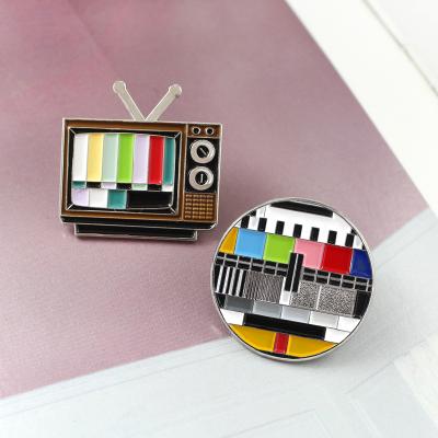 China Europe Metal High Quality Soft Enamel Pin Badge Box Manufacturer Wholesale Custom TV Enamel Lapel Pin for sale