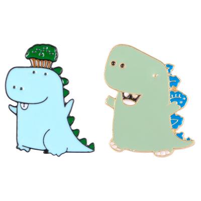 China Europe Tyrannosaurus Rex Custom Dinosaur Brooches Cute Animal Badge Bag Clothes Lapel Pin Gift Kids Friends Enamel for sale