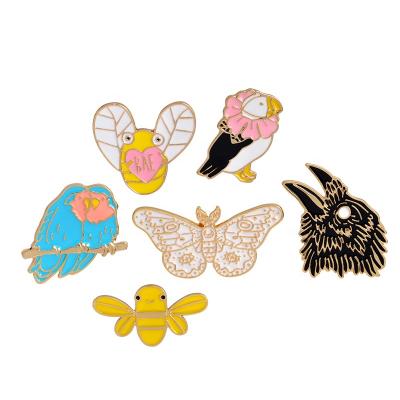 China Europe Eagle Bee Bird Animal Brooch Pins Collectible Hard Enamel Pins Jewelry for sale