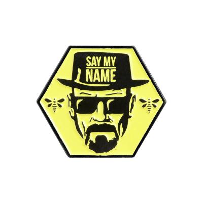 China Custom Europe Ba Br Brooches TV Series Badge For Bag Lapel Pin Punk Heisenberg Say My Name Enamel Pin for sale