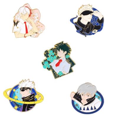 China Europe Anime Figures Creativity Cool My Academia Figure Enamel Pins Badge Brooch Bag Collar Lapel Jewelry Enamel Pins for sale