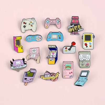 China Handheld Brooches Europe Retro Game Console Badge Bag Gamepad Video Game Clothes Lapel Enamel Pin for sale