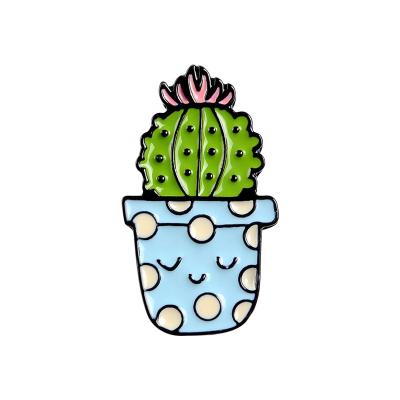 China Potted Aloe Europe Cactus Plant Enamel Pin Pin Shirt Bag Catoon Badge Custom Jewelry Lapel Pins for sale