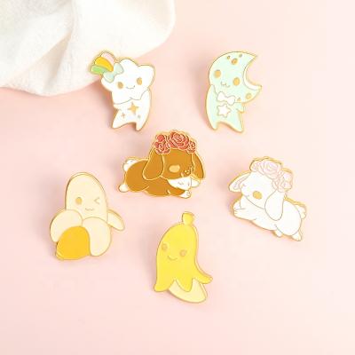 China Wholesale Europe Lovers Animal Lover Brooch Badge Custom Cute Cartoon Jewelry Gifts To Friends Children Fruit Enamel Lapel Pin for sale