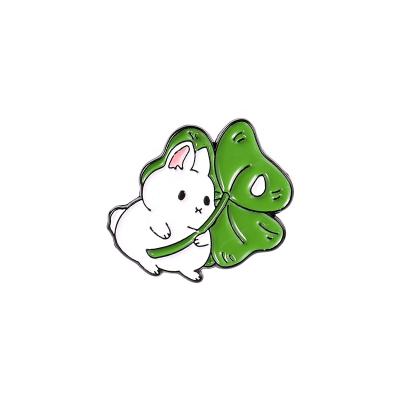 China Europe New Design Cute Rabbit Carrot White Flower Rabbit Lapel Small Pin Brooches For Kids Gifts Enamel Pins for sale