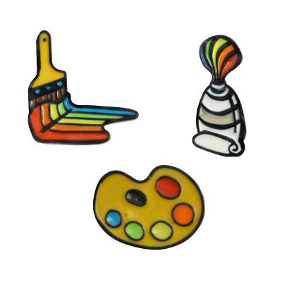 China Europe Backpack Rainbow Art Enamel Pin Pin Brush Cartoon Pin Paint Tube Palette Tools Art Shirt Accessories New Painting for sale