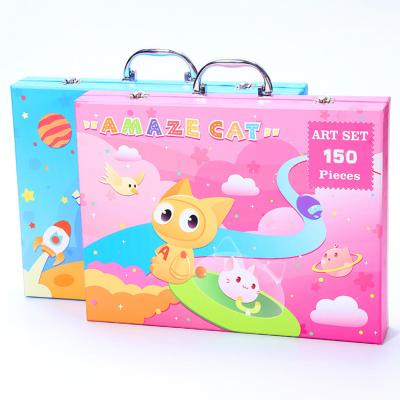 China DIY Educational Coloring 150 pcs Diy Stationery School Art Painting Set for Kids with Paper Box for sale