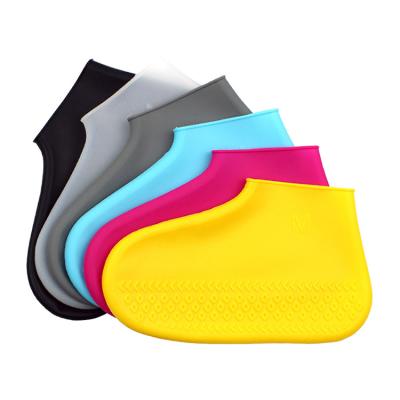 China Light Weight Outdoor Reusable Washable Waterproof Protective Anti Non Slip Silicone Rain Shoes Covers for sale