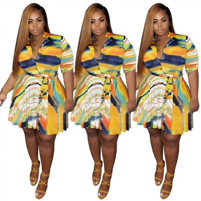 China Plus Size Sustainable Color Stripe Prints In Stock Dress Casual Women Dress For Women Dress Casual for sale